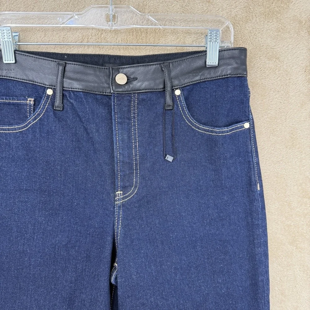 Express Womens‎ Straight Ankle High Rise Jeans Size 8 Regular Dark Wash Denim